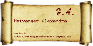 Hatvanger Alexandra névjegykártya