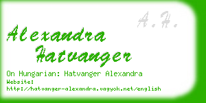 alexandra hatvanger business card